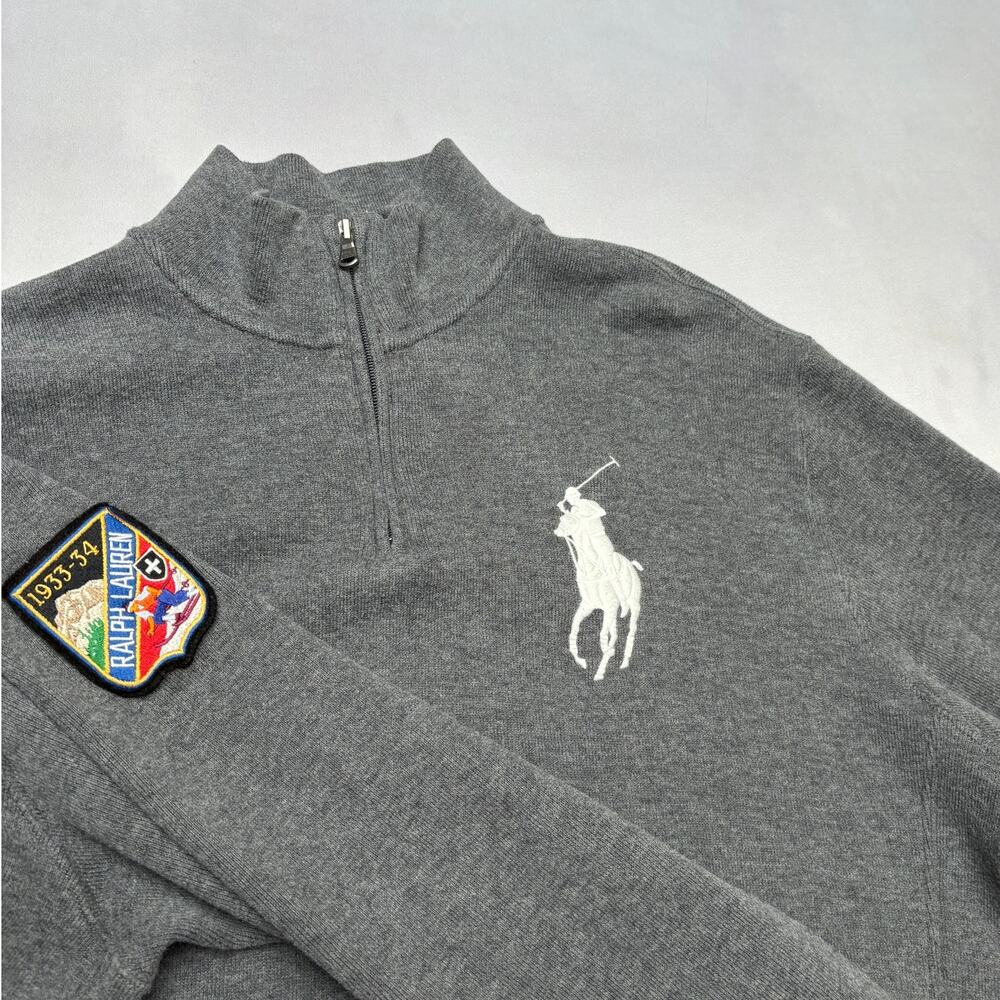 Polo Ralph Lauren Quarter Zip 1/4 Polo Sport Patch Men's Pullover Sweatshirt XL